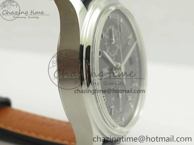 MIROTIME 0308 Portuguese Chrono SS ZF 1:1 Best Edition Gray Dial SS On Black Leather Strap A ZipUp 7215